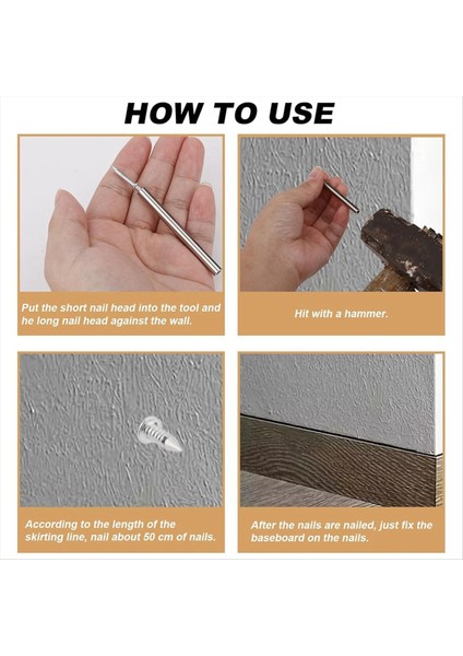 150PCS Süpürgelik Kesintisiz Çiviler Çift Başlı Vida Süpürgelik Hattı Manşon Aleti ile Özel Görünmez Güvenlik Tırnakları (Yurt Dışından) modelleri