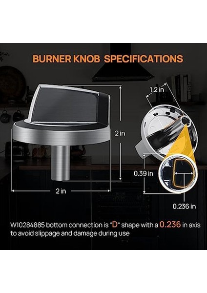 5x W10284885 Burner Knob Değiştirme Whirlpool Gaz Aralığı/soba/fırın Için Uygun WPW10284885 AP6018699 PS11752001 (Yurt Dışından) fırsatları