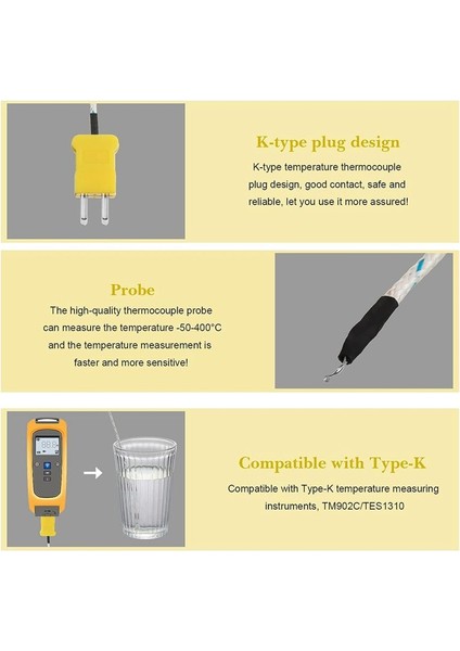 30PCS 3 Metre K Tip Mini Konnektör Termokupl Sıcaklık Probu Sensörü TM902C/ TES1310 Için Sıcaklık Algılama Hattı (Yurt Dışından) indirimleri