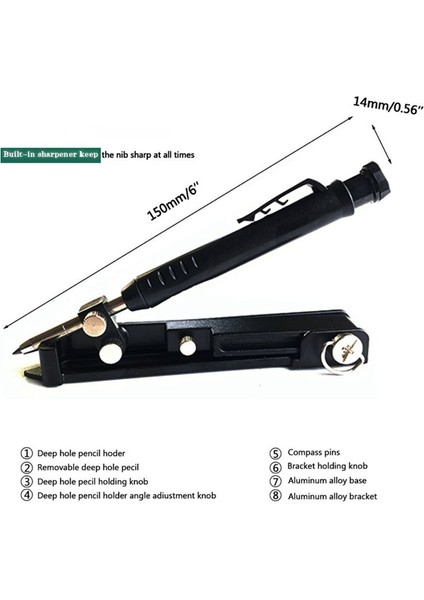 Çok Fonksiyonlu Karalama Aracı Oluşturma Alüminyum Alaşım Scribing Aracı Derin Delikli Pusulalar Profiler Profiler Zemin Fener (Yurt Dışından) modelleri