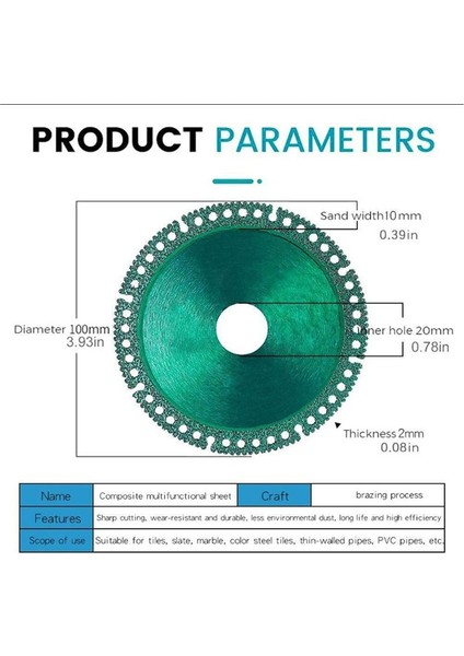 Öğütücü Yıkılmaz Kesme Diski Kompozit Çok Işlevli Kesme Testere Bıçağı (10 Adet) Için Yıkılmaz Disk (Yurt Dışından) fırsatları