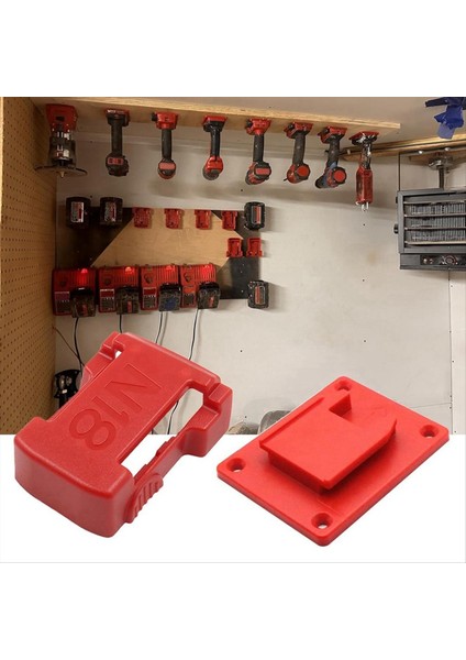 Milwaukee Için M18 18V Pil Alet Tutucular Pil Tutucular Duvar Monte Kırmızı Matkap Aleti M8 Vidalı Tutucu (Yurt Dışından) fiyatları