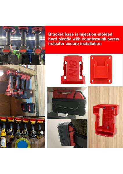 Milwaukee Için M18 18V Pil Alet Tutucular Pil Tutucular Duvar Monte Kırmızı Matkap Aleti M8 Vidalı Tutucu (Yurt Dışından) fırsatları