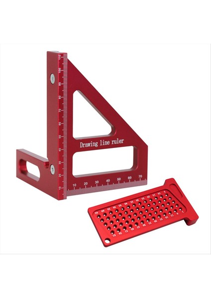 2pc Ahşap Işleme Scriber Kare Prestor Kit-Multi-Ance Mıter Üçgen Cetvel ve T-Kare Deliği Yazma Cep Cetvel-A (Yurt Dışından)