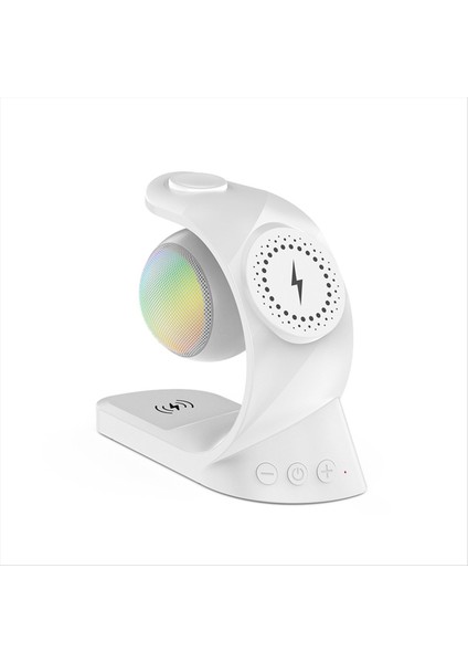 5 Bluetooth Hoparlör Manyetik Kablosuz Şarj Cihazı 15W Hızlı Şarj Evrensel Mobil Beyaz Için Izleme Kulaklığı (Yurt Dışından)