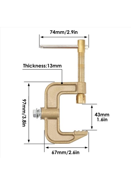 4x Kaynak Toprak Kelepçesi 500A Akım G Tipi Katı Pirinç Toprak Kelepçesi Tig Mig Mma Kaynakçıları Için 43MM Çene Genişliği (Yurt Dışından) indirimleri