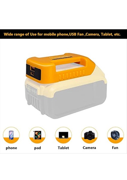 Hızlı Şarj Güç Tekerleği Adaptörü USB Şarj Cihazı (Yalnızca Adaptör) ile Dewalt 20V Pil Için 2 Paketi USB Şarj Cihazı Adaptörü (Yurt Dışından) modelleri