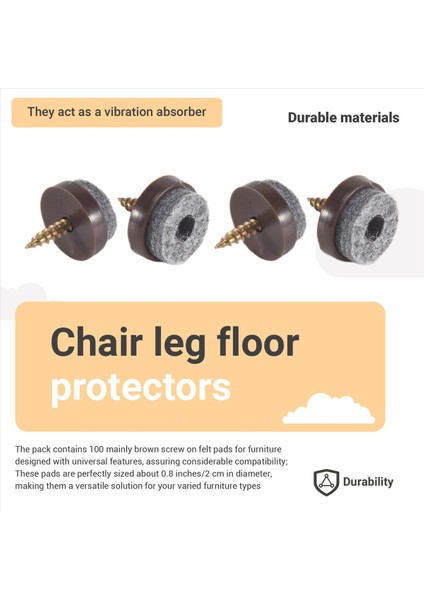 100 Adet Keçe Sandalye Pedleri Üzerine Vidalı 0 8 Mobilya Kaydırıcıları Için Keçeli Pedler (Yurt Dışından) fırsatları