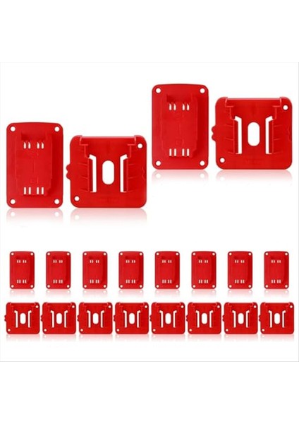 10 Adet Pil Tabanı ve Alet Tutucu Tatbikat Alet Duvara Monte Piller Depolama Pil Montajı Güç Alet-Kırmızısı Için Dock Tutucusu (Yurt Dışından)