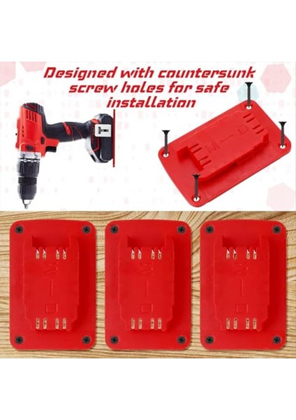10 Adet Pil Tabanı ve Alet Tutucu Tatbikat Alet Duvara Monte Piller Depolama Pil Montajı Güç Alet-Kırmızısı Için Dock Tutucusu (Yurt Dışından) fiyatları