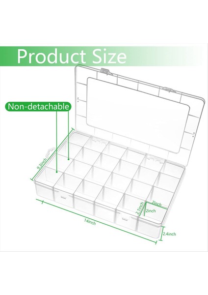 Büyük 24 Izgara Plastik Organizatör Kutusu Ayarlanabilir Bölücüler Mücevherler Için Net Saklama Kutusu Sanat Diy El Sanatları Washi Bantlar (Yurt Dışından) fırsatları