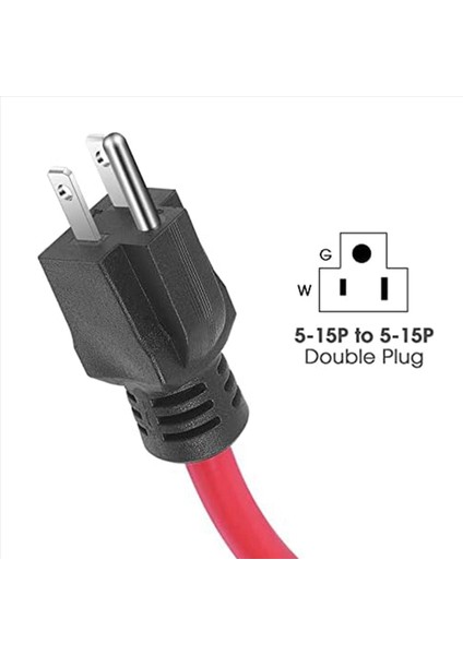 2x 3prong Erkek Ila Erkek Uzatma Kablosu Jeneratör Adaptör Kablosu Nema 5-15P Transfer Anahtarı Için 12AWG 125V (2ft) Abd Fişi (Yurt Dışından) modelleri