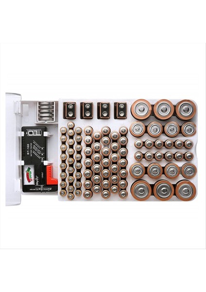 Pil Kapasite Testi Alet Pil Mukavemeti Göstergesi Organizatör Çok Fonksiyonlu Pil Organizatörü Siyah (Yurt Dışından)