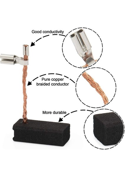 8pcs Dewalt DWP611 Porter Kablosu 450 Yönlendirici DWP611PK A27343 (6X9X19 5 Mm) Için Uyumlu Karbon Fırçası (Yurt Dışından) indirimleri