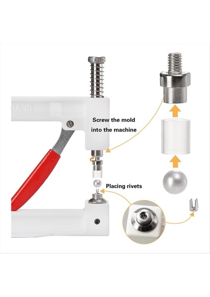 Inci Ayar Makinesi Boncuk Perçin Sabit Makinesi 5 Boyut El Pres Pearl Ayar Aracı Şapkalar Için Set Dıy Aksesuarları (Yurt Dışından) fiyatları