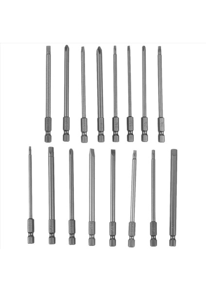 16PCS Uzun Uzun Manyetik Tornavida Bitleri Set Slotted+Çapraz+Hex+Torx Matkap Bit Seti 1/4 Inç Hex Shank 100MM Uzunluk (Yurt Dışından) modelleri