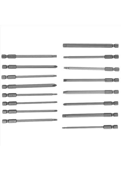 16PCS Uzun Uzun Manyetik Tornavida Bitleri Set Slotted+Çapraz+Hex+Torx Matkap Bit Seti 1/4 Inç Hex Shank 100MM Uzunluk (Yurt Dışından) fırsatları