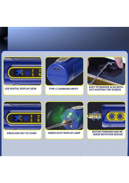 IR14 Cep Telefonu Ekranı Oca Tutkal Eşit Elektrikli Kesme Öğütücü Ileri ve Ters 4 Dişlileri Ayarlanabilir (Yurt Dışından) indirimleri