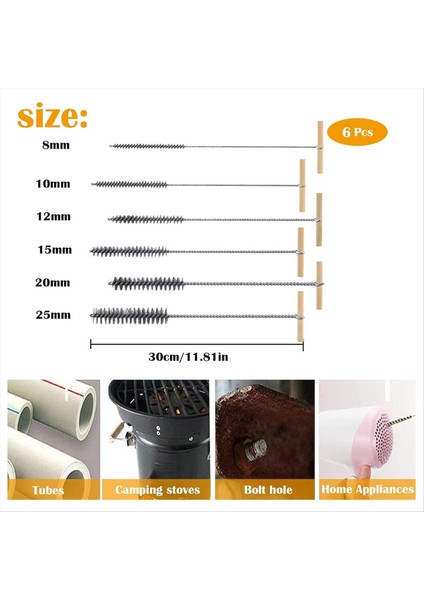 6 Adet Matkap Deliği Fırçası Set Delik Fırçası Temizleme Fırçası Boru Temizleyici Fırça Paslanmaz Çelik Delik Fırçalar Temizleme Fırçası (Yurt Dışından) fiyatları