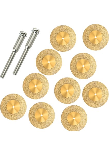 10 Adet Elmas Kesme Tekerleği Kesilmiş Diskler Kaplı Döner Aletler Titanyum Kaplama Elmas Tekerleği Ile/mandrel 18MM (Yurt Dışından)