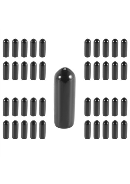 300PCS Kauçuk Uç Kapakları 4mm Kimlik Pvc Yuvarlak Tüp Cıvatası Kapağı Kapak Vidalı Iplik Koruyucular Siyah (Yurt Dışından)