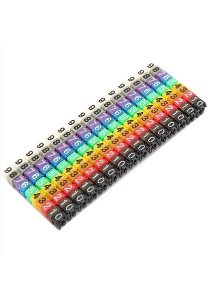 Klipsli Dize Kablo Işaretçisi Kutulu Plastik Numara Tel Etiket Tüpü Renk Kablo Işaretçisi (300 Pcs Kcm-1 5mm) (Yurt Dışından) fiyatları