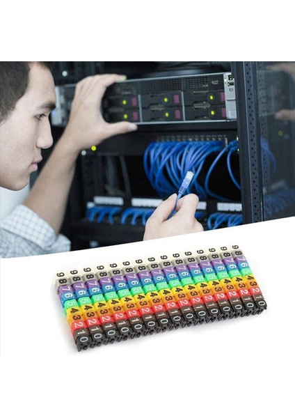 Klipsli Dize Kablo Işaretçisi Kutulu Plastik Numara Tel Etiket Tüpü Renk Kablo Işaretçisi (300 Pcs Kcm-1 5mm) (Yurt Dışından) fırsatları