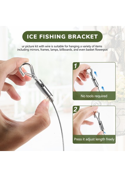 4pcs 2m x 1 5mm Ayarlanabilir Resim Asılı Tel Kit-Ağır Görev Paslanmaz Çelik Tel Halat 60LBS&#39 Ye Kadar Tutar (Yurt Dışından) fiyatları