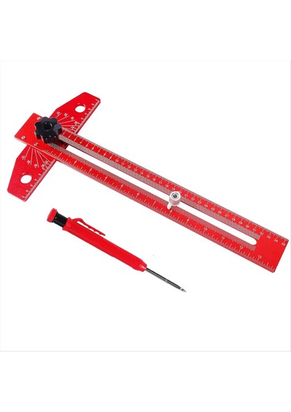 Ayarlanabilir Ahşap Işleme Scriber Işaretleme Hattı Cetveli Alüminyum Alaşım Kayan T-Kare Cetveli Hassas Çizgi Çizim Yardım Cetveli (Yurt Dışından)