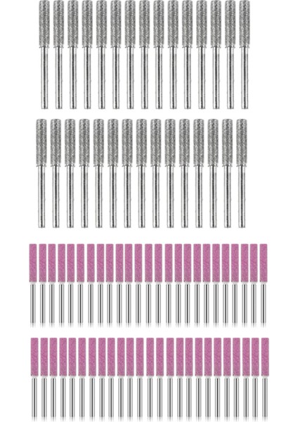 30 Adet Testere Bileme Taşları Taşlama Taş Dosya 5/32 Inç/ 4 mm ve 50 Adet Burr Taşlama Taş Dosyası (Yurt Dışından)
