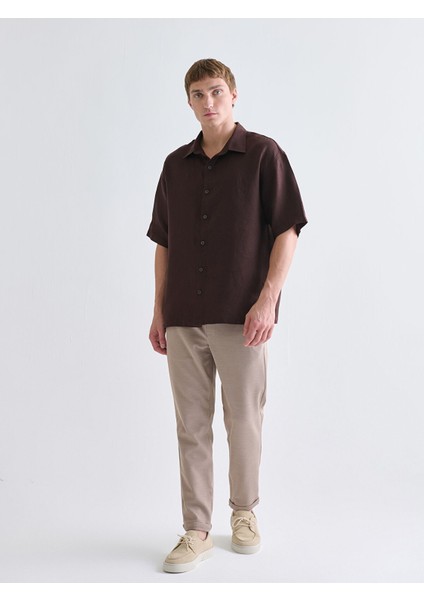 Yeni Sezon Regular Fit Kısa Kollu %100 Keten Erkek Gömlek fiyatları