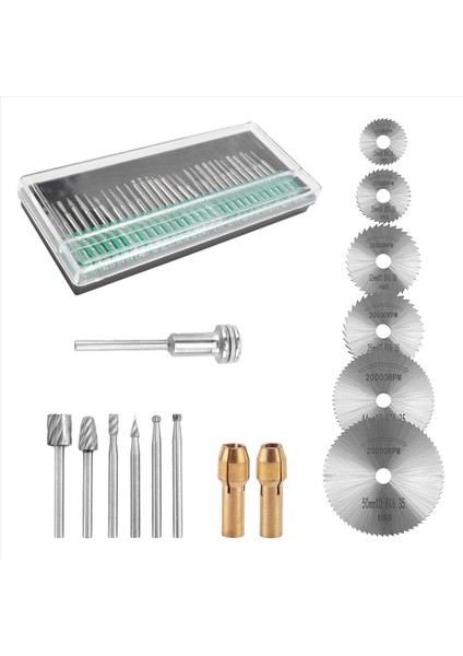 45PCS Elmas Gravür Aksesuarları Set Yönlendirme Bit Dairesel Testere Bıçağı Elmas Çapal (Yurt Dışından)