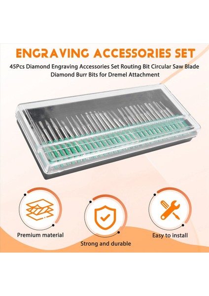 45PCS Elmas Gravür Aksesuarları Set Yönlendirme Bit Dairesel Testere Bıçağı Elmas Çapal (Yurt Dışından) fırsatları