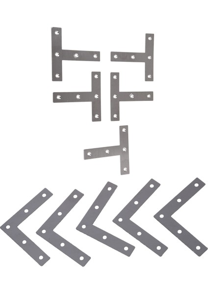 10 Pcs Açı Plaka Köşe Brace Düz Onarım Braketi 80MM x 80MM 5 Pcs L Şekil ve 5 Pcs T Şekil (Yurt Dışından)