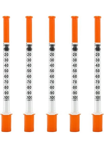Iğne ile Insnlin Şırıngası 30G 1ml/cc 1/2 Inç (13MM) Ayrı Ayrı Mühürlenmiş 100 Paket (Yurt Dışından)