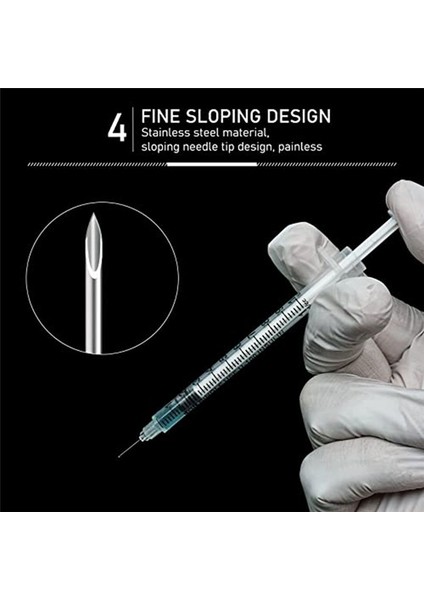 Iğne ile Insnlin Şırıngası 30G 1ml/cc 1/2 Inç (13MM) Ayrı Ayrı Mühürlenmiş 100 Paket (Yurt Dışından) fırsatları