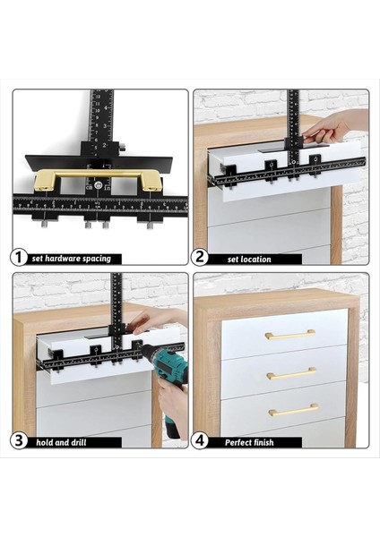 Tutamak Yumruk Bulucu Ayarlanabilir Dolap Donanım Jig Dolap Kapı Kolu Konumlandırma Yumruk Sapı Tatbikat Kılavuzu Bulucu A (Yurt Dışından) indirimleri