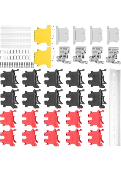 Dın Demiryolu Terminal Blokları Kit Terminal+Zemin Blokları+Alüminyum Rail+End Braketler+Son Kapaklar+Jumper Kitleri (Yurt Dışından)