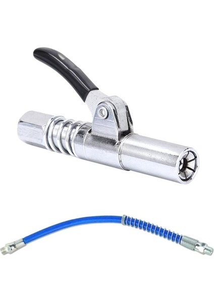 Grease Niple Kuplör Manuel Gres Pompası Kafa Şırıngası Yağı Doldurma Aleti Gres Meme Ucu Bağlantı Parçaları 30 cm Hortum (Yurt Dışından)