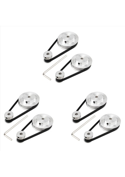 6 Kit Gt2 Senkron Tekerlek 20 ve 60 Diş 5mm Delik 6 Adet Uzunluğa Sahip Alüminyum Zamanlama Kasnağı 200MM Genişlik 6mm Kayış (Delik 5mm) (Yurt Dışından)