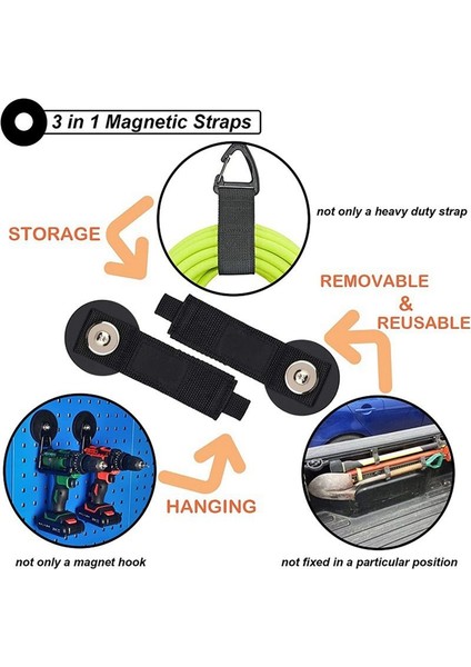 Güçlü Manyetik Kancalar Çizgiye Karşı Yardımcı Fayda Garaj Kancaları Ağır Depolama Kayışı Uzatma Kablosu Tutucu Araçlar Organizatör (Yurt Dışından) modelleri