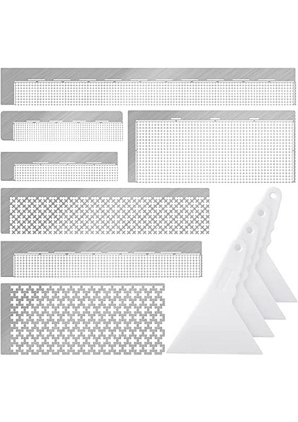 1set Resim Cetveli Paslanmaz Çelik Örgü Cetvel 216 400 520 599 699 800 1020 Boş Izgara 5d Sanat Cetvel (Yurt Dışından)