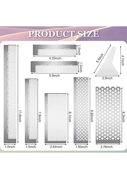 1set Resim Cetveli Paslanmaz Çelik Örgü Cetvel 216 400 520 599 699 800 1020 Boş Izgara 5d Sanat Cetvel (Yurt Dışından) indirimleri