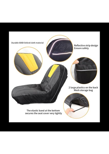 2x Evrensel Binicilik Çim Biçme Makinesi Traktör Koltuk Kapağı Yastıklı Konfor Depolama Çantası Ağır Çiftlik Aracı Traktör Çevirici (Yurt Dışından) modelleri