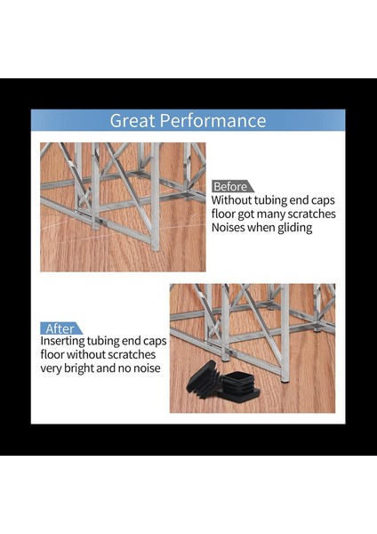 1000PCS 1 Inç Kare Tüp Uç Kapak Plastik Tapalar Tüp Uç Kapaklar Boru Kapağı Kapak Tüpü Ekleme Sandalyesi Kayma Tapaları (Yurt Dışından) fiyatları