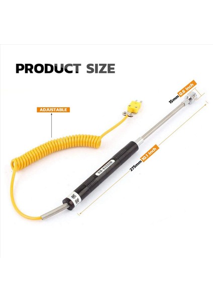 2x Nr -81532B -50 Ila 500DEG/C K Tipi El Tipi Yüzey Sıcaklığını Ölçmek Için El Tipi Yüzey Termokupl Probu (Yurt Dışından) modelleri