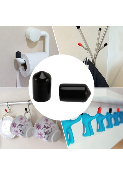 100PCS Kauçuk Uç Kapakları 9 5mm Kimlik Pvc Yuvarlak Tüp Cıvata Kapağı Kapak Vidası Koruyucular Siyah (Yurt Dışından) indirimleri