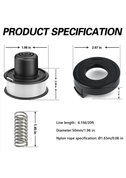 6x A6226-XJ Strımmer Mukak Siyah+Decker Grasmer Ile Yanıplı GL250 GL310&#39 U Strimmer Makara Kapağı ile Değiştirin (Yurt Dışından) fırsatları