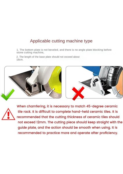 45 Derece Açı Kesme Makine Destek Taş Yapı Için Seramik Karo Kesici Pah Dağı Köşe Kesme (Yurt Dışından)