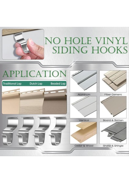 Açık Havada Asmak Için Vinil-Siding Kancaları 30 Adet Siding Için Ağır Hizmet Kancalarını Yükseltme (Yurt Dışından) modelleri